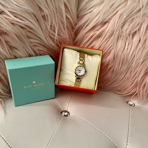 Kate Spade Gramercy Gold Tone Stainless Steel Crystal Accented Watch - Picture 8 of 16